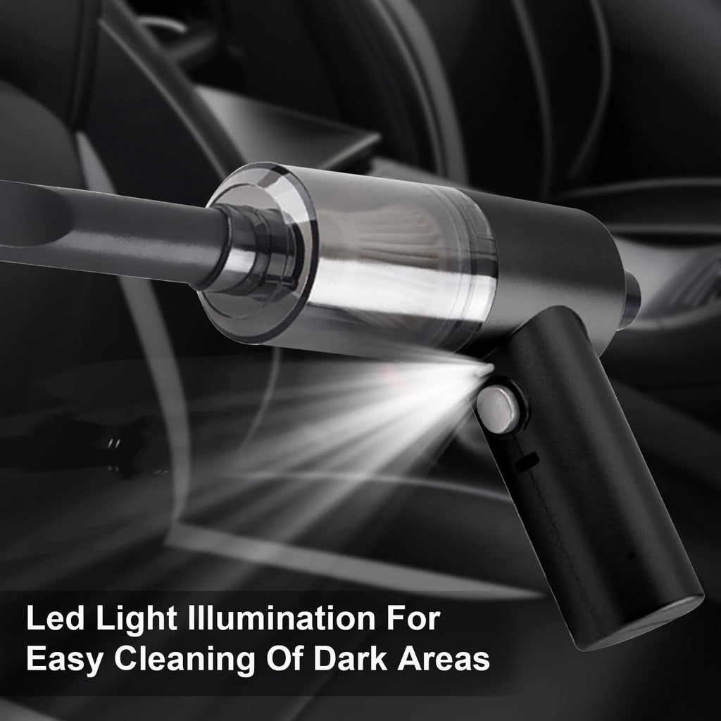 Car Vacuum Portable Cordless 4000Pa Mini Hand Held Vacuum Cleaner and Air Duster, 120W High Power Wet and Dry Car Vacuum Cleaner Rechargeable with Light , for Car ,Home,Office and Pet