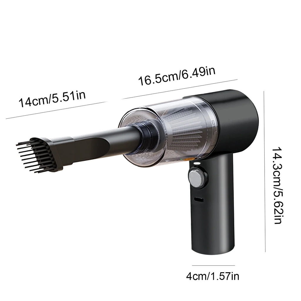 Car Vacuum Portable Cordless 4000Pa Mini Hand Held Vacuum Cleaner and Air Duster, 120W High Power Wet and Dry Car Vacuum Cleaner Rechargeable with Light , for Car ,Home,Office and Pet