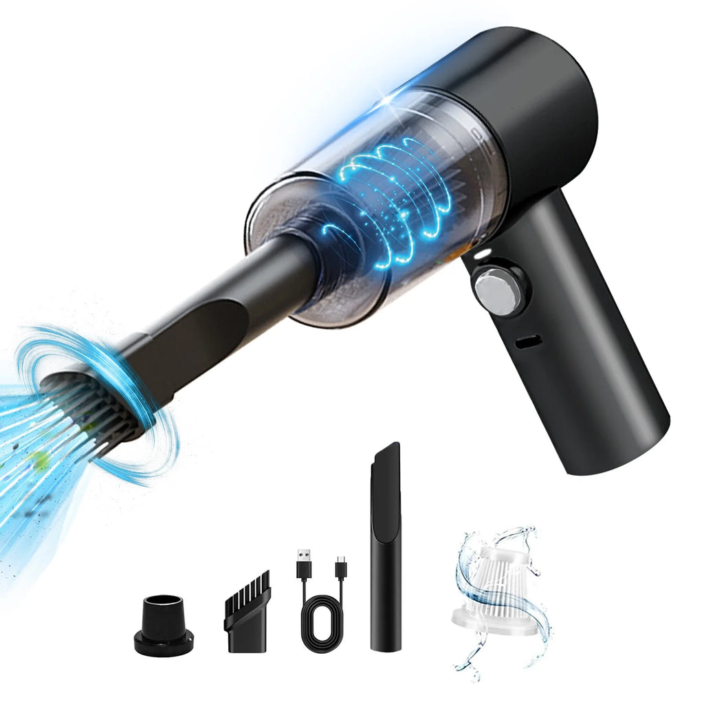 Car Vacuum Portable Cordless 4000Pa Mini Hand Held Vacuum Cleaner and Air Duster, 120W High Power Wet and Dry Car Vacuum Cleaner Rechargeable with Light , for Car ,Home,Office and Pet